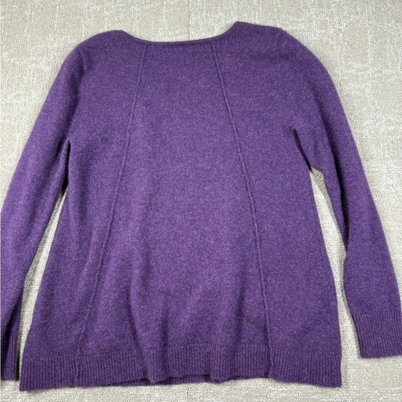 Knyt & Lynk Purple 100% Cashmere V-Neck Long Sleeve Sweater Size M - Picture 6 of 6